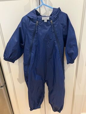 Sears Navy Blue Kids Waterproof One-Piece Coverall 3t